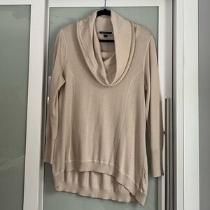 Melanie Lyne Women’s Beige Cowl Neck Sweater Tunic
